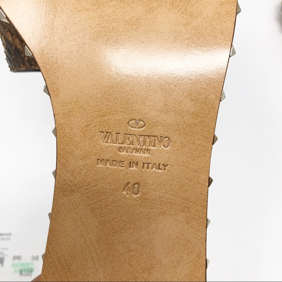 VALENTINO ROCK STUD BLOCK HEEL PYTHON PRINT SANDAL - Picture 7 of 8